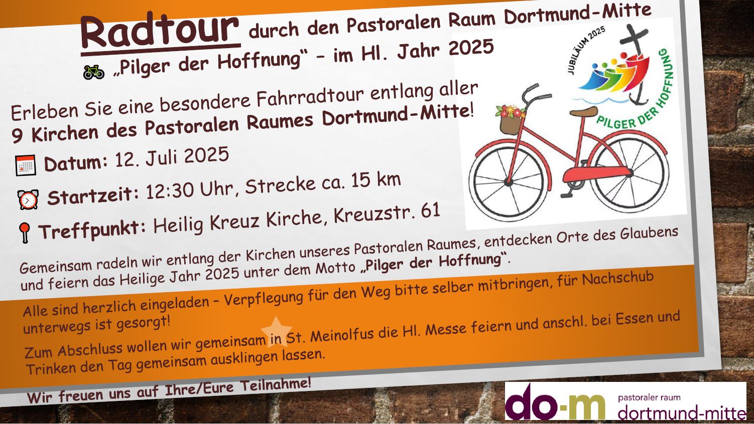 Radtour durch den Pastoralen Raum - "Pilger der Hoffnung" im Heiligen Jahr 2025