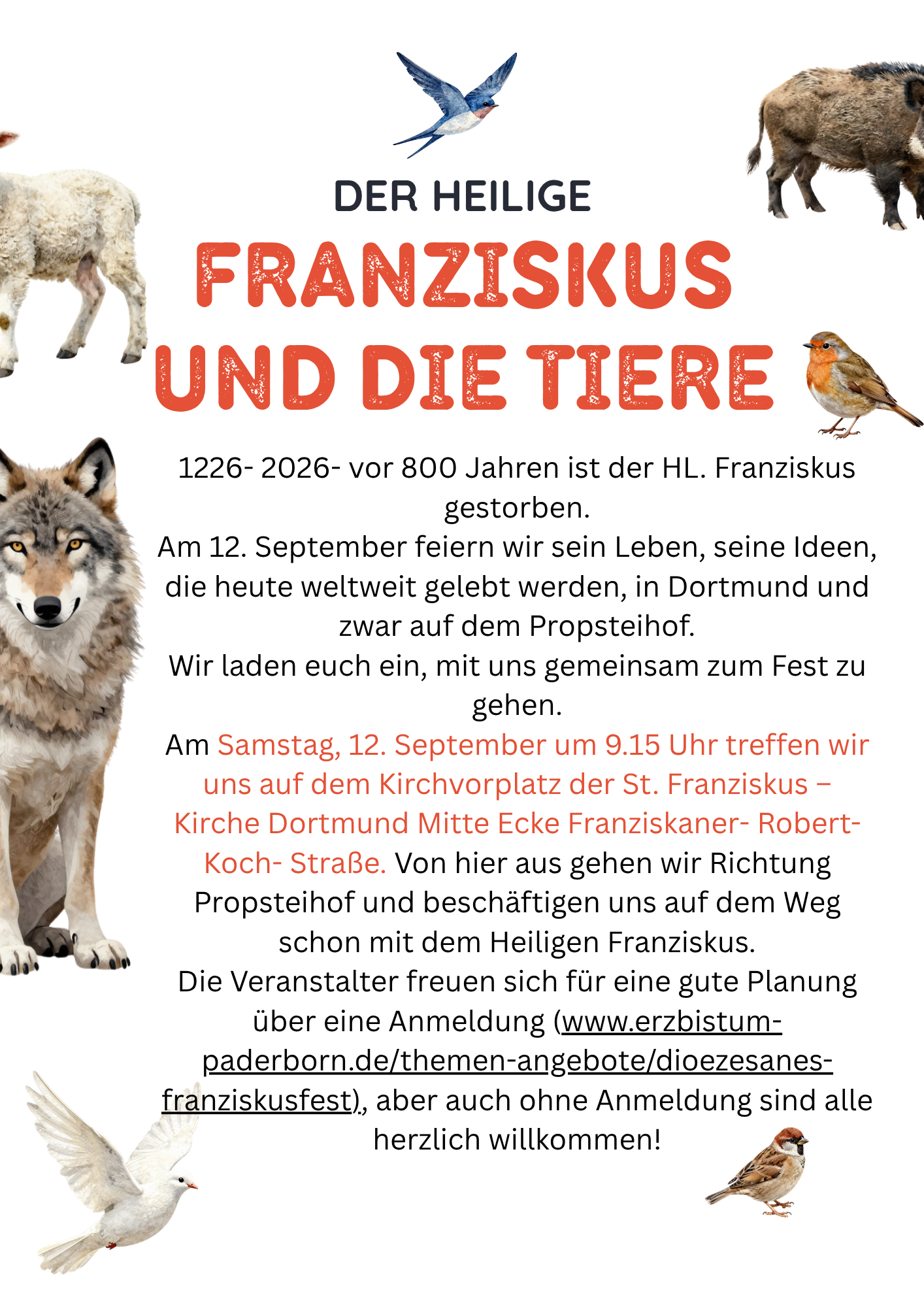 Sternwallfahrt von der Kirche Sankt Franziskus - Diözesanes Franziskusfest 2026